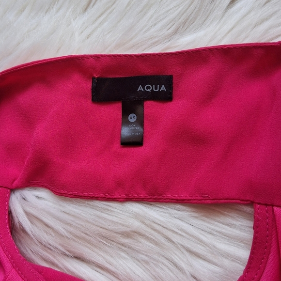 Aqua Bloomingdale's Hot Pink Cowl Cutout Cocktail Dress Size X-Small - Picture 5 of 5